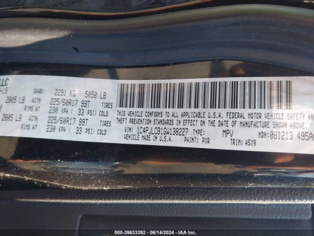 1C4PJLCB1GW138227 Jeep Cherokee Latitude