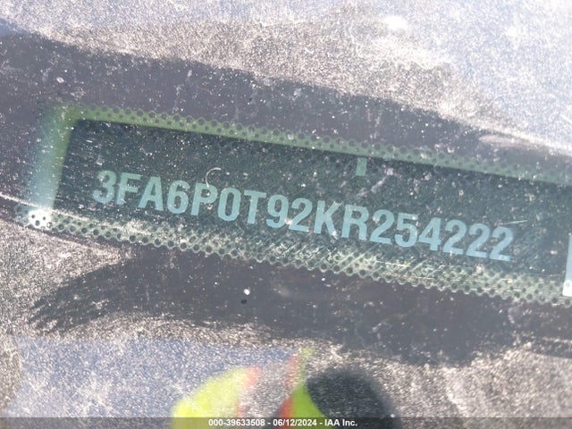Ford FUSION SE 2019 3FA6P0T92KR254222 Image 9