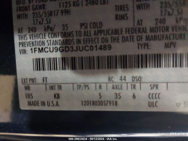 2018 FORD ESCAPE 1FMCU9GD3JUC01489 Photo 8