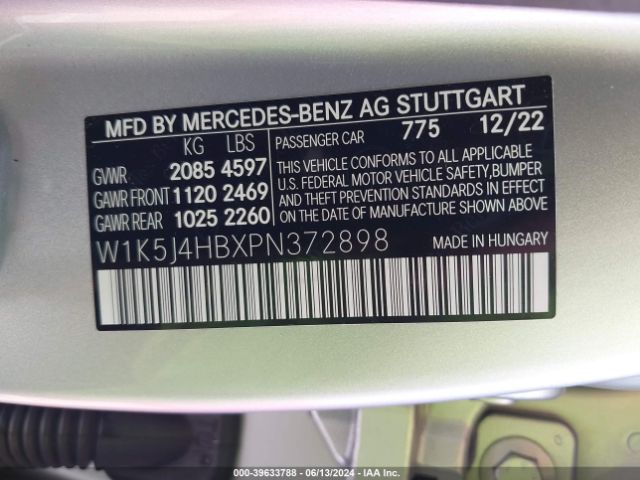W1K5J4HBXPN372898 Mercedes-Benz Cla 250 Coupe 4matic