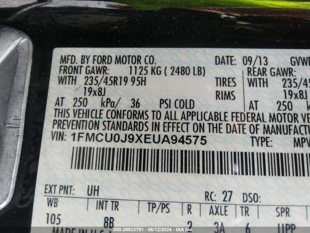 Ford Escape Titanium 2014 1FMCU0J9XEUA94575 Image 9