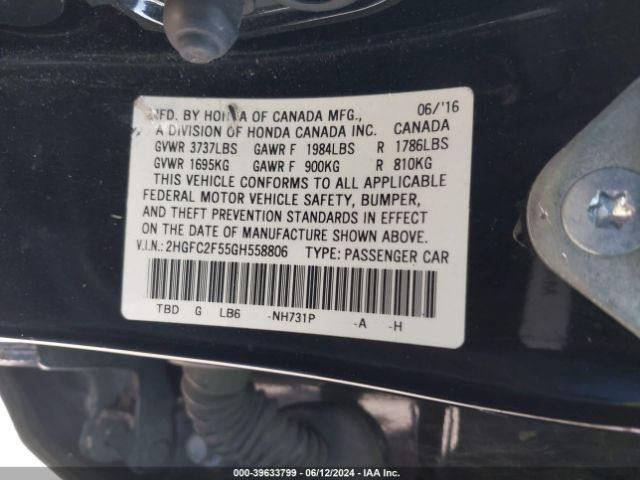2HGFC2F55GH558806 Honda Civic Lx