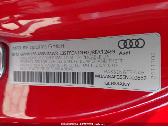 WUAANAFG8EN000552 Audi R8 5.2
