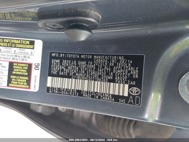 Toyota COROLLA LE 2014 2T1BURHE0EC196360 Image 9