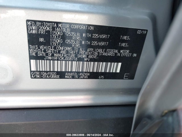 Toyota RAV4 LE 2019 JTMH1RFV2KJ008718 Image 9