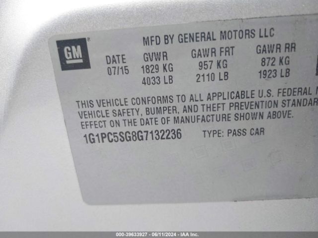 2016 CHEVROLET CRUZE LIMITED 1G1PC5SG8G7132236 Photo 8