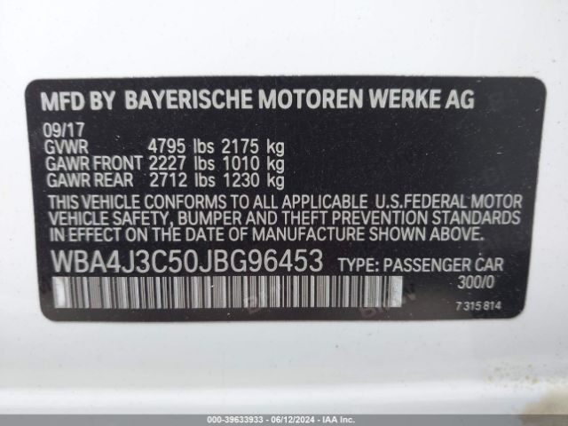 WBA4J3C50JBG96453 BMW 430i Gran Coupe Xdrive