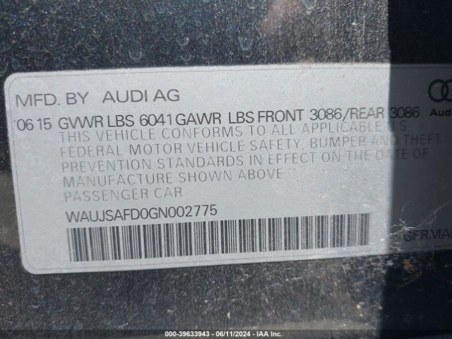 WAUJSAFD0GN002775 Audi S8 4.0t
