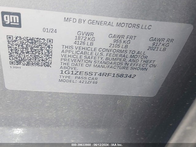 Chevrolet MALIBU LT 2024 1G1ZE5ST4RF158342 Image 9