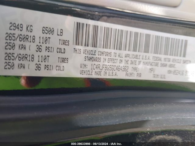 1C4RJFBG5GC464962 Jeep Grand Cherokee Limited