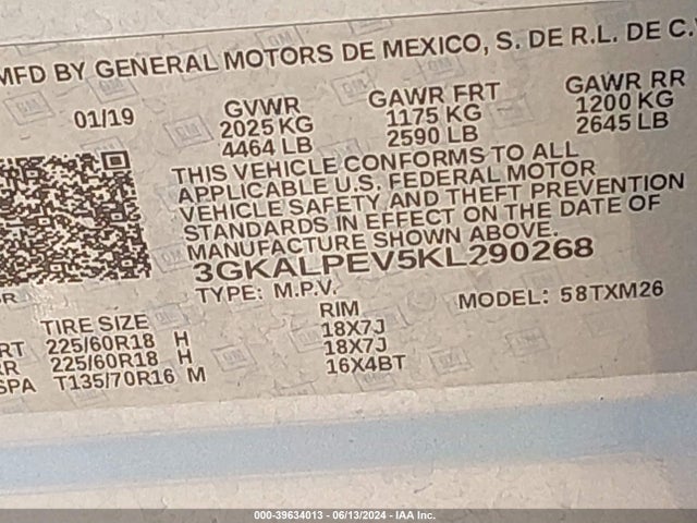 3GKALPEV5KL290268 GMC Terrain Slt