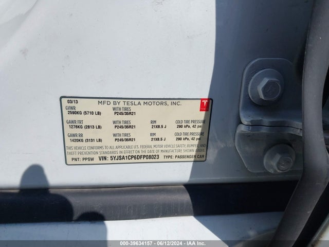 2013 TESLA MODEL S 5YJSA1CP6DFP08023 Photo 8