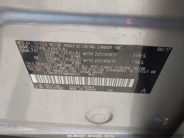Toyota Rav4 Xle 2017 2T3RFREV7HW688956 Image 9