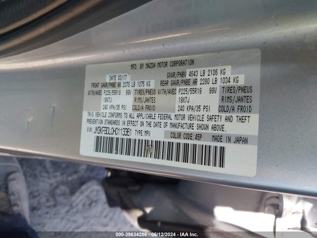 Mazda Cx-5 Grand Touring 2017 JM3KFBDL0H0113361 Image 9