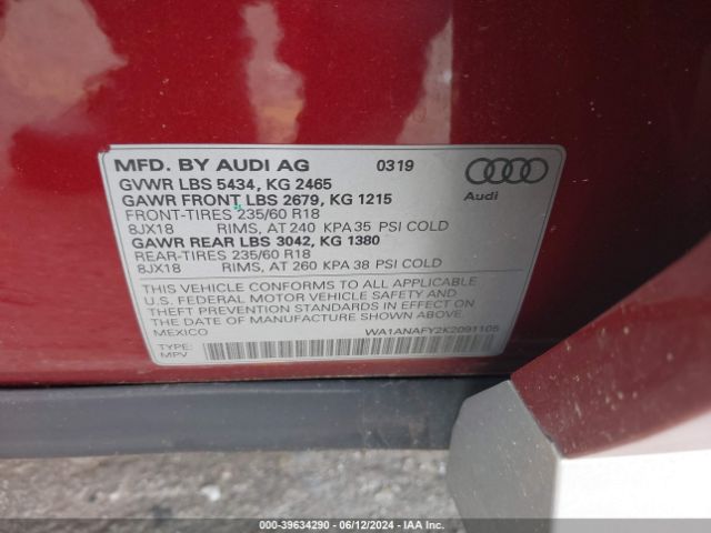 WA1ANAFY2K2091105 Audi Q5 45 Premium