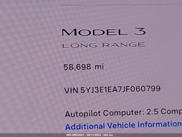 5YJ3E1EA7JF060799 Tesla Model 3 Long Range/mid Range