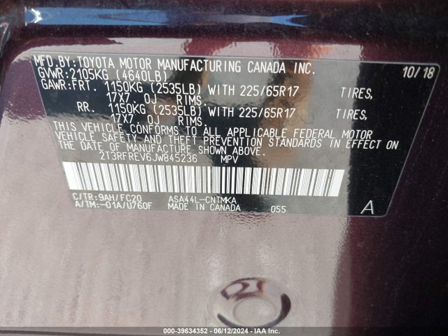 Toyota Rav4 Xle 2018 2T3RFREV6JW845236 Image 9