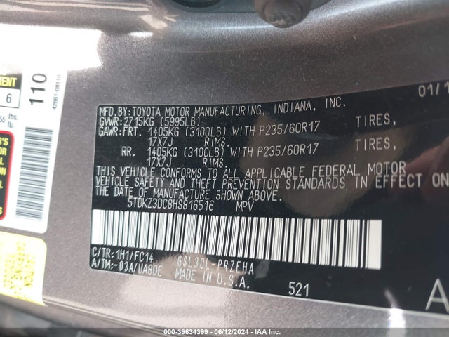 Toyota Sienna Le 8 Passenger 2017 5TDKZ3DC8HS816516 Image 9
