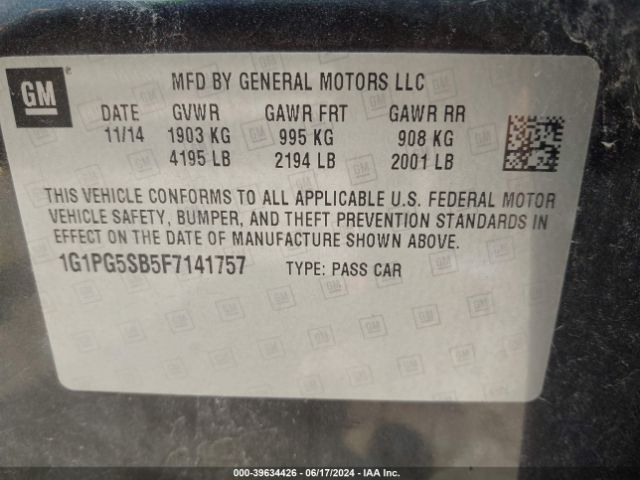 1G1PG5SB5F7141757 Chevrolet CRUZE LTZ