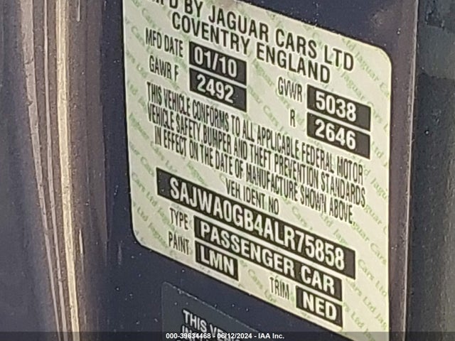 2010 JAGUAR XF SAJWA0GB4ALR75858 Photo 8