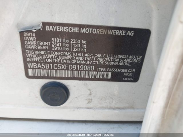 WBA5B1C5XFD919080 BMW 535i