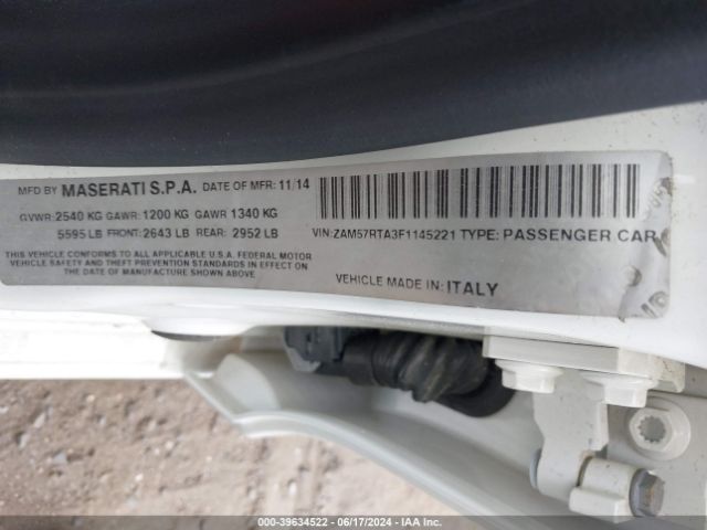 ZAM57RTA3F1145221 Maserati Ghibli S Q4