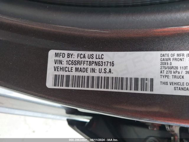 1C6SRFFT8PN631716 RAM 1500 Lone Star  4x4 5'7 Box
