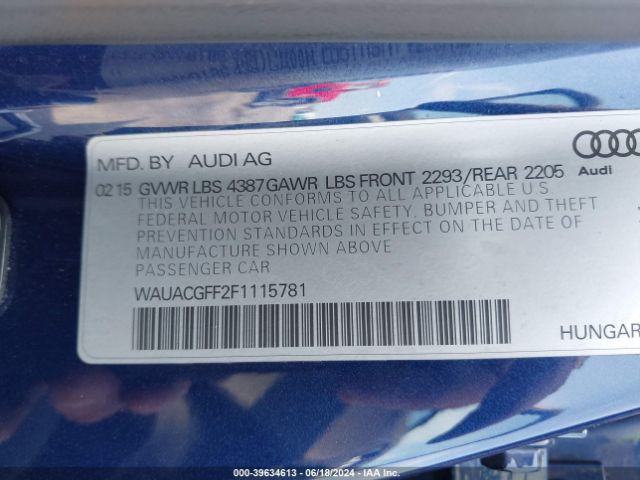 WAUACGFF2F1115781 Audi A3 1.8t Premium