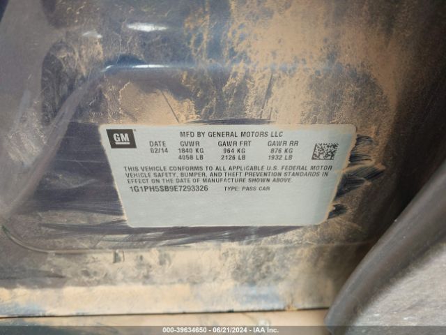 1G1PH5SB9E7293326 Chevrolet Cruze Eco Auto
