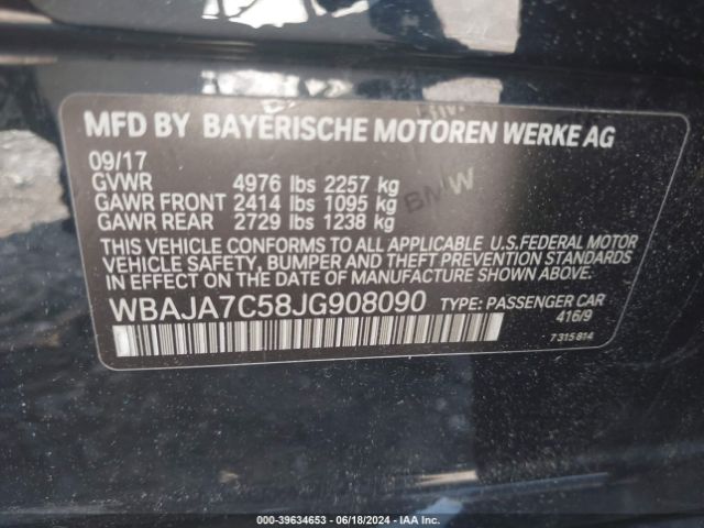 WBAJA7C58JG908090 BMW 530i Xdrive