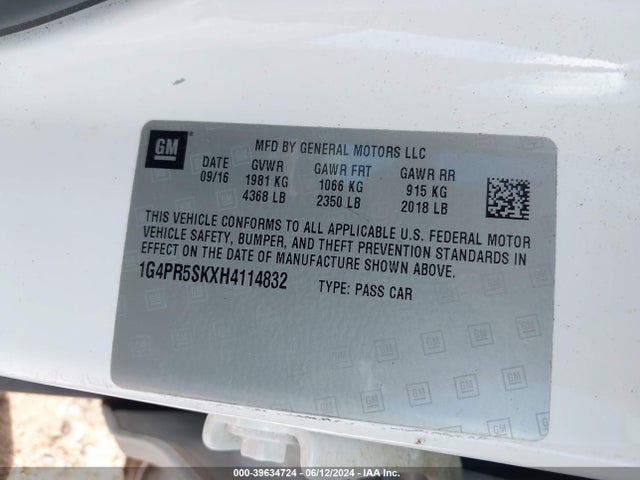 1G4PR5SKXH4114832 Buick Verano Sport Touring