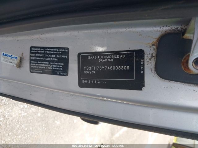 2004 SAAB 9-3 YS3FH76Y746008309 Photo 8