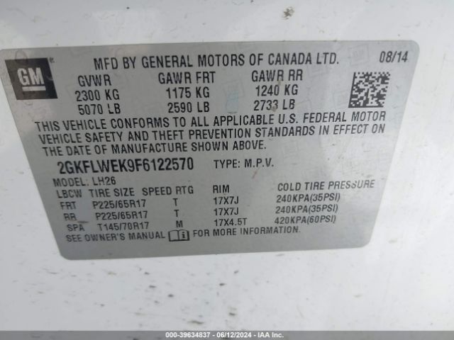 2GKFLWEK9F6122570 GMC Terrain Sle-2