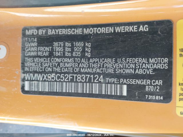 WMWXS5C52FT837124 Mini Hardtop Cooper