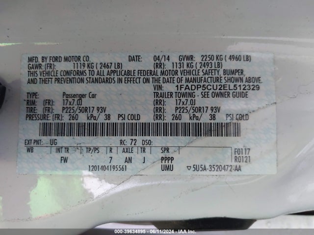 1FADP5CU2EL512329 Ford C-max Energi Sel