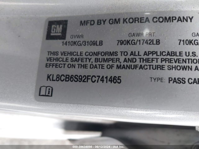 Chevrolet Spark Ls Cvt 2015 KL8CB6S92FC741465 Image 9