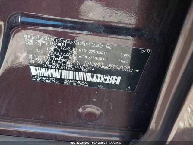 Toyota RAV4 LE 2018 2T3BFREV4JW711438 Image 9
