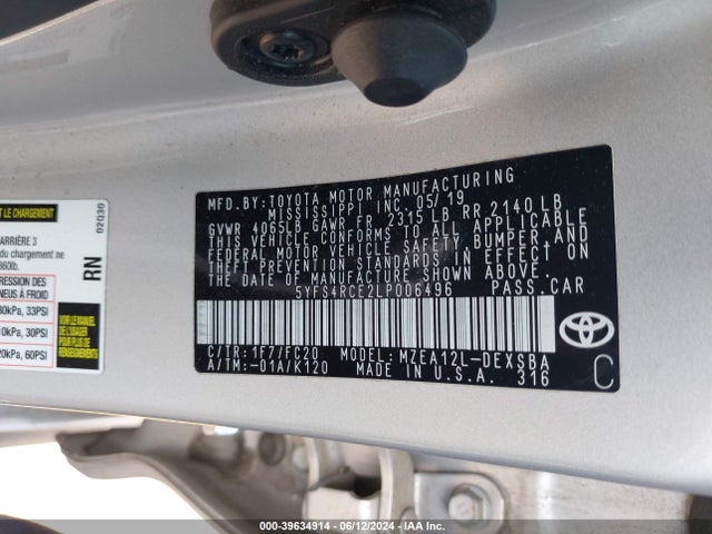 Toyota COROLLA SE 2020 5YFS4RCE2LP006496 Image 9