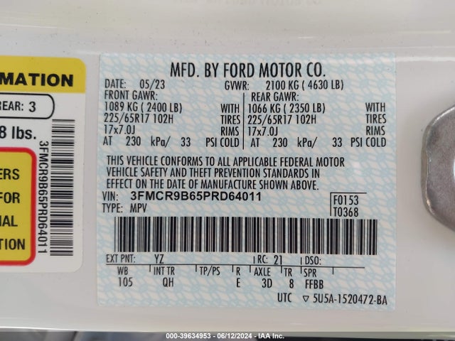 Ford Bronco Sport Big Bend 2023 3FMCR9B65PRD64011 Image 9