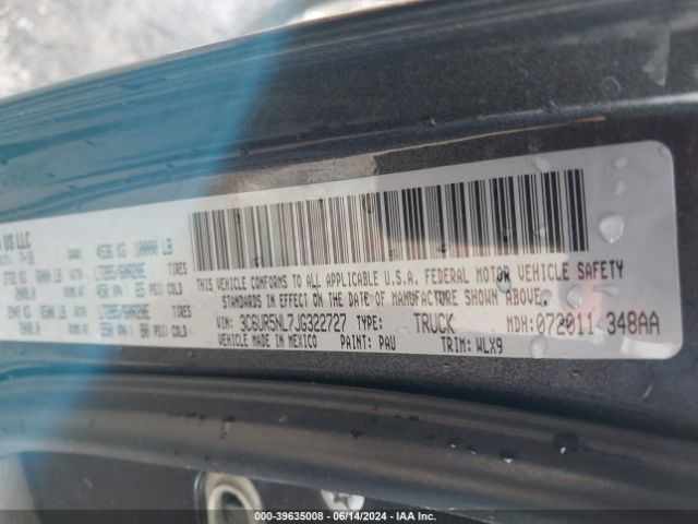 3C6UR5NL7JG322727 RAM 2500 Laramie Mega Cab 4x4 6'4 Box