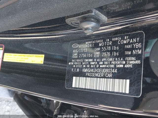 KMHGH4JH3EU080344 Hyundai Equus Ultimate