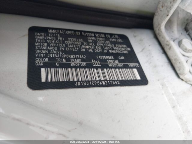 JN1BJ1CP6KW217642 Nissan Rogue Sport S