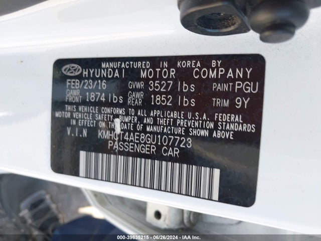 Hyundai ACCENT SE 2016 KMHCT4AE8GU107723 Image 9