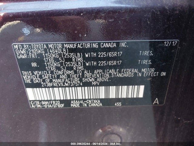 Toyota RAV4 LE 2018 2T3BFREVXJW737574 Image 9