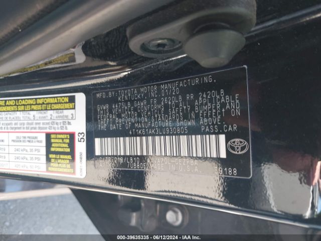 2020 TOYOTA CAMRY 4T1K61AK3LU930805 Photo 8