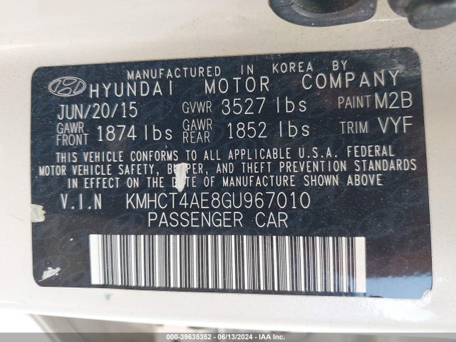 Hyundai ACCENT SE 2016 KMHCT4AE8GU967010 Image 9