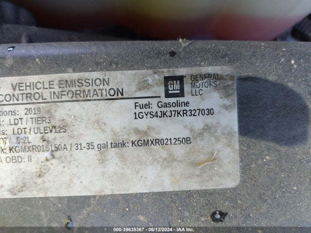 1GYS4JKJ7KR327030 Cadillac Escalade Esv Premium Luxury