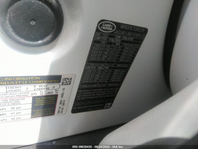SALYJ2EX5NA336741 Land Rover Range Rover Velar P250 S