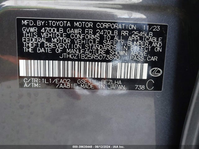 JTHGZ1B25R5073890 Lexus Is 350 F Sport