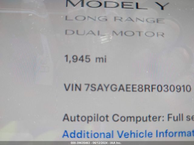 2024 TESLA MODEL Y 7SAYGAEE8RF030910 Photo 6